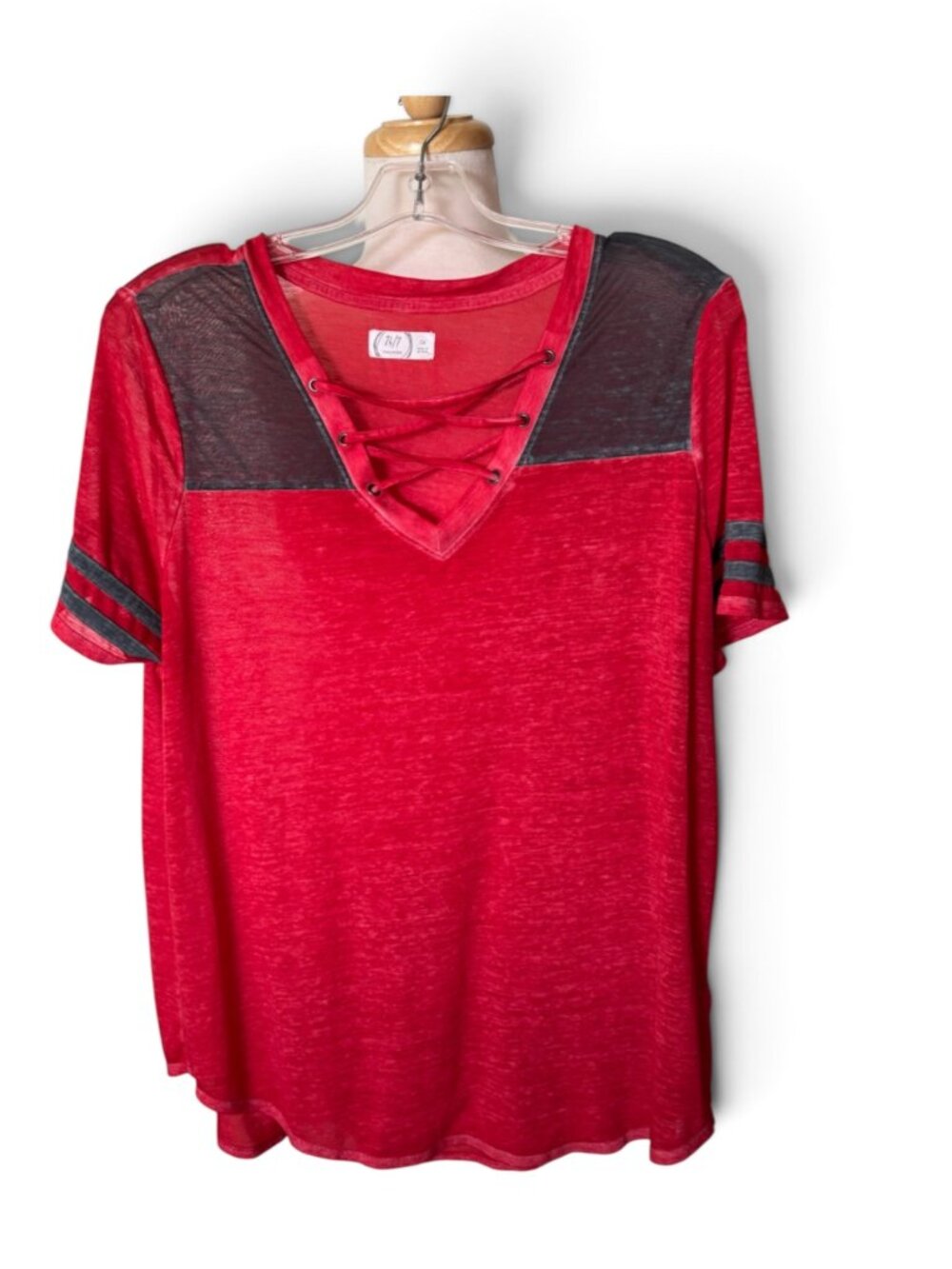 Women's Plus Maurices Short Sleeve Tee 24/7 Red 0X